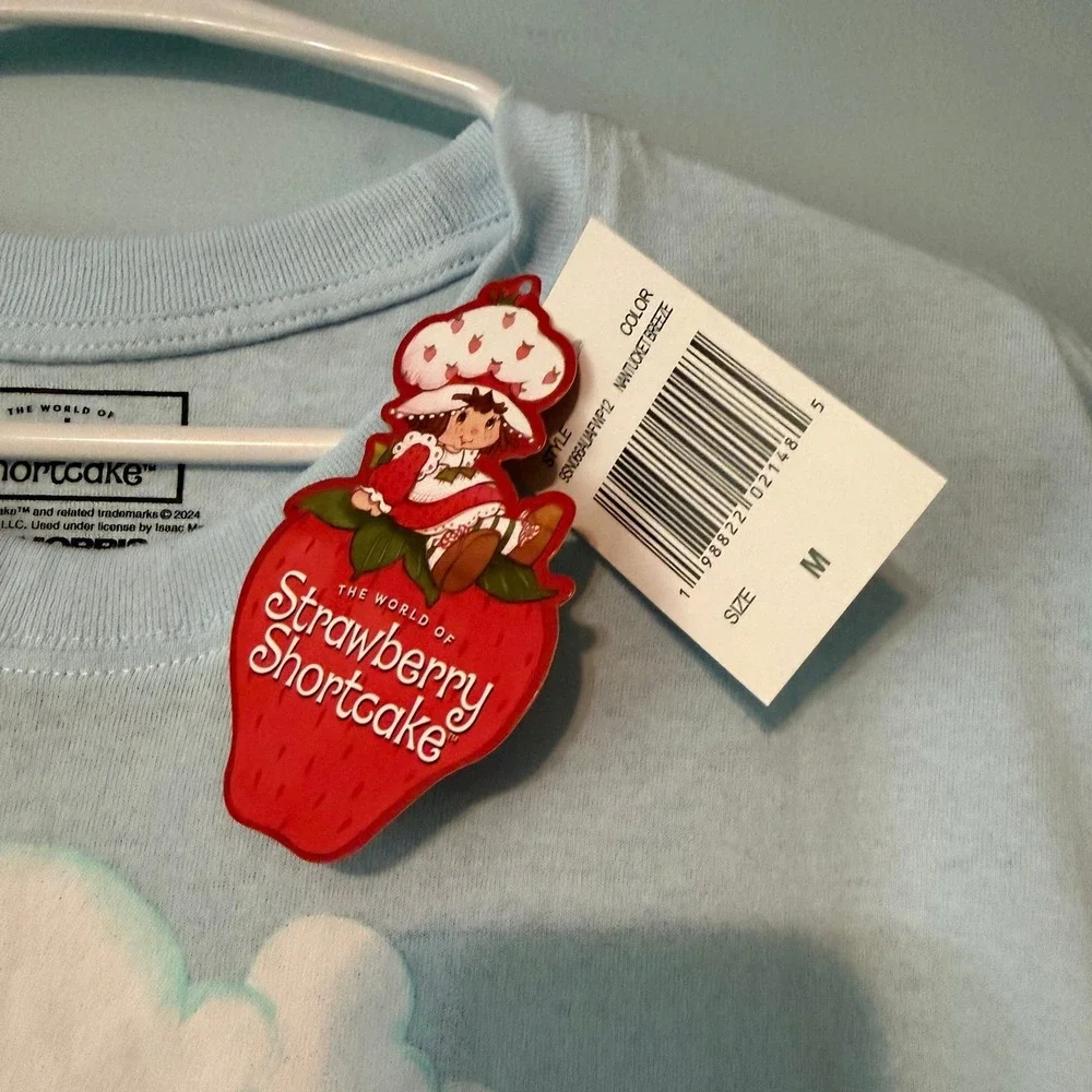 Strawberry Shortcake Women's Medium Isaac Morris Graphic Tee Light Blue 1986